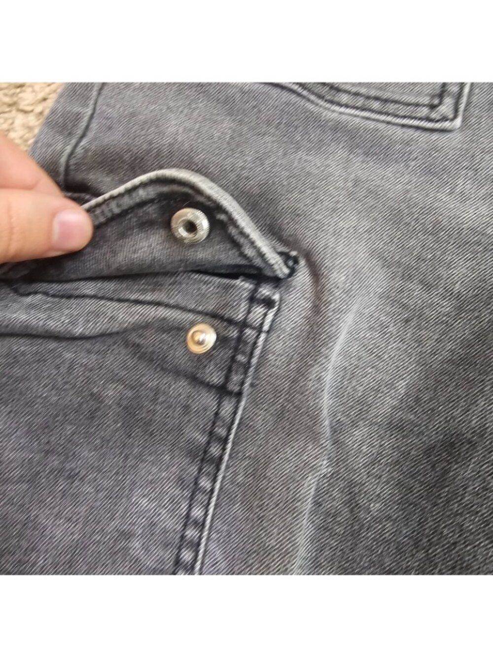 SO Jeans Cargo Pants Womens XS 27x25 Gray High Rise Joggers Denim Stretch Pocket - Picture 8 of 12